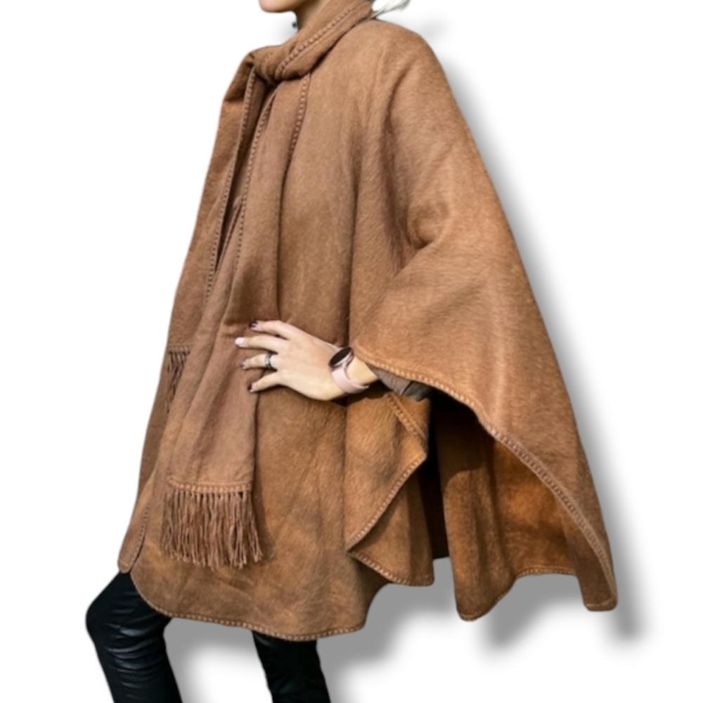 Peruvian Link 100% Alpaca Poncho Sweater Cape Button Up Oversized Scarf …